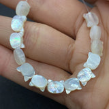 Sea Shell Cat Head Mother-Of-Pearl Beads DIY Charm Necklace Earrings