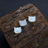 Sea Shell Cat Head Mother-Of-Pearl Beads DIY Charm Necklace Earrings
