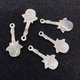 Sea Shell Pendant Carved Guitar Shape DIY Necklace Accessories 2pcs