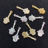 Sea Shell Pendant Carved Guitar Shape DIY Necklace Accessories 2pcs