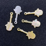 Sea Shell Pendant Carved Guitar Shape DIY Necklace Accessories 2pcs