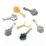 Sea Shell Pendant Carved Guitar Shape DIY Necklace Accessories 2pcs