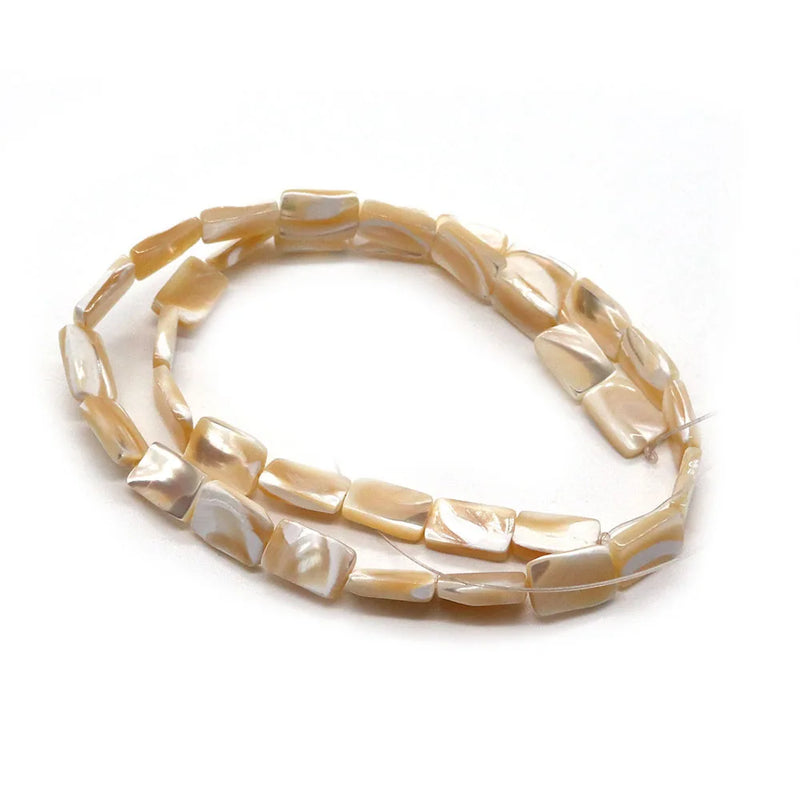 Natural Sea Shell Rectangular Beads for DIY Charm Jewelry