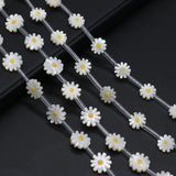 Natural Shell Sunflower Beads 10 12mm Mother-of-pearl Daisy Loose Beads