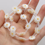 Natural Shell Sunflower Beads 10 12mm Mother-of-pearl Daisy Loose Beads