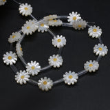 Natural Shell Sunflower Beads 10 12mm Mother-of-pearl Daisy Loose Beads