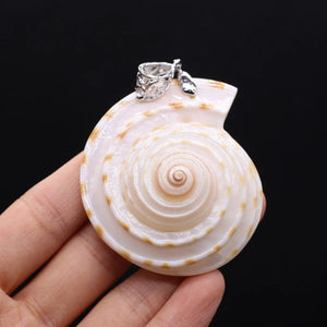 Natural Sea Snail Shell Pendant Conch Shell Jewelry Making Diy Women Necklace