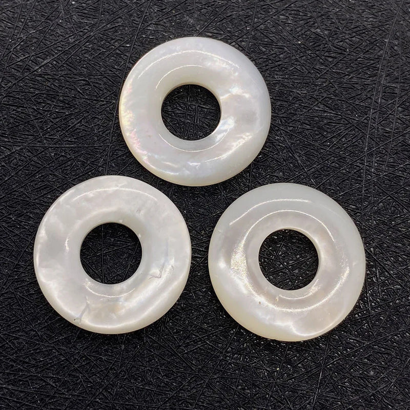 Seawater Shell Ring Heart Pendant DIY Jewelry Necklace Accessory