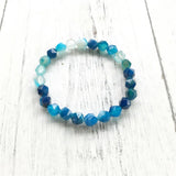 Stripe Agatestone Bracelet Beads Yoga Bracelets Men Jewelry