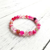 Pink Stripe Agatestone Bracelet Women's Jewelry