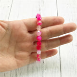 Pink Stripe Agatestone Bracelet Women's Jewelry