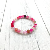 Pink Stripe Agatestone Bracelet Women's Jewelry