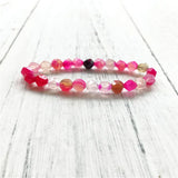 Pink Stripe Agatestone Bracelet Women's Jewelry