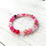 Pink Stripe Agatestone Bracelet Women's Jewelry