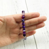Purple Stripe Agatestone Bracelet Yoga Bracelet Women Jewelry Beads Charm