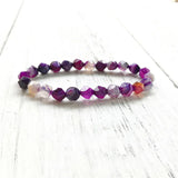 Purple Stripe Agatestone Bracelet Yoga Bracelet Women Jewelry Beads Charm