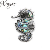Natural Abalone Shell Pearl Seahorse Charms Pendant for DIY Necklace 41*59mm