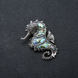 Natural Abalone Shell Pearl Seahorse Charms Pendant for DIY Necklace 41*59mm