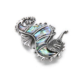 Natural Abalone Shell Pearl Seahorse Charms Pendant for DIY Necklace 41*59mm