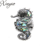 Natural Abalone Shell Pearl Seahorse Charms Pendant for DIY Necklace 41*59mm