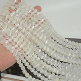Natural Selenite Loose Round Beads 8mm - No Glue - Not Smooth