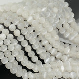 Natural Selenite Loose Round Beads 8mm - No Glue - Not Smooth