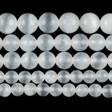 Selenite Stone Beads Round Loose Spacer Beads Jewelry Making Bracelet