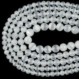 Selenite Stone Beads Round Loose Spacer Beads Jewelry Making Bracelet