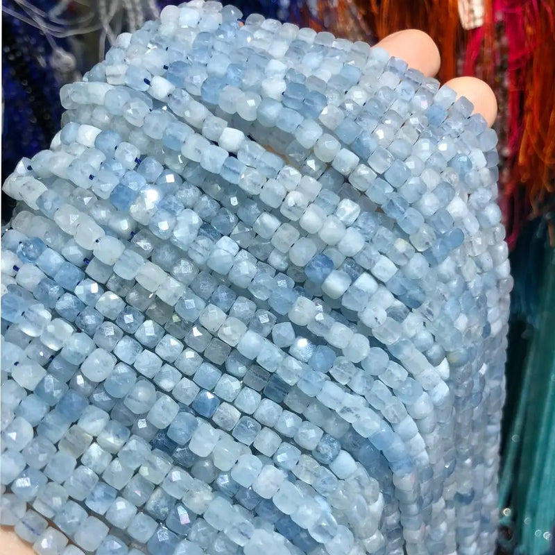 Aquamarine Stone Beads for DIY Jewelry Making 4mm