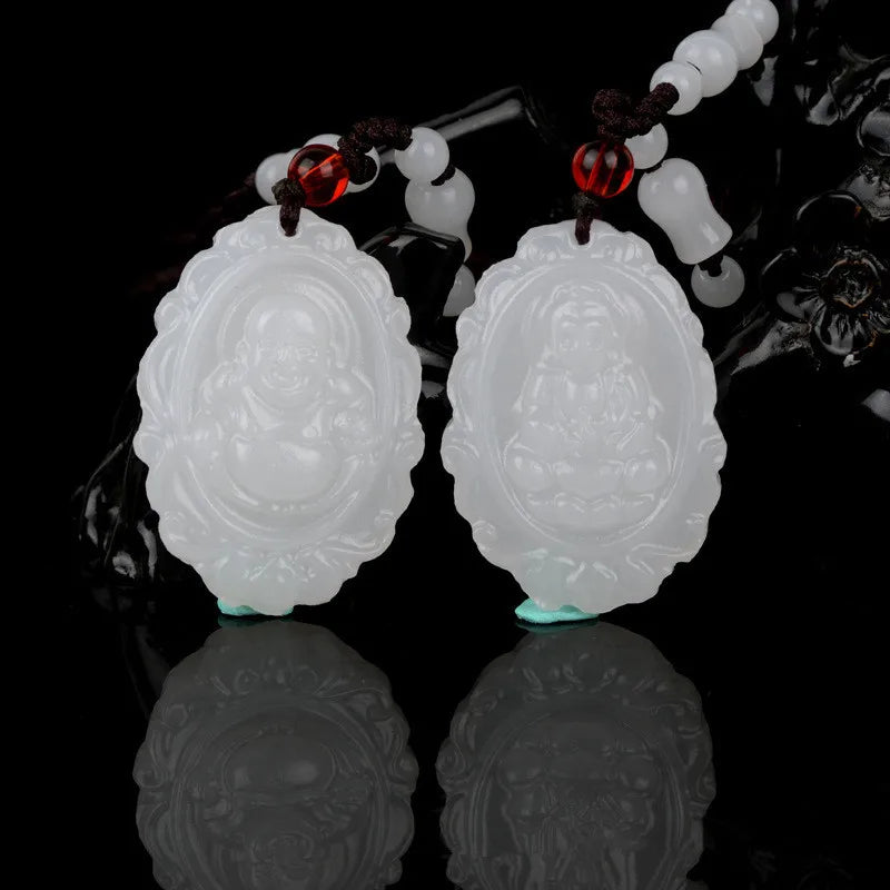 Natural Stone Buddha Pendant Guanyin Buddhism Goddess