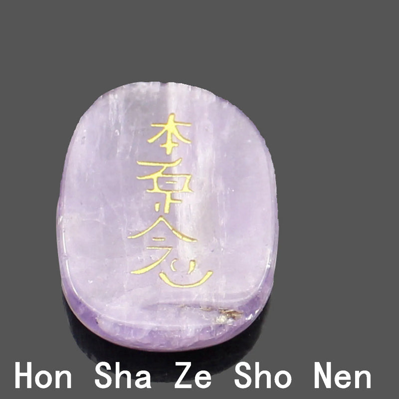 Amethyst Beads 20x25mm Square Shape Four Reiki Symbols Japan Religious
