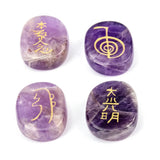 Amethyst Beads 20x25mm Square Shape Four Reiki Symbols Japan Religious