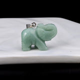 Crystal Agate Turquoise Tiger Eye Elephant Pendant 27x37mm