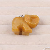 Crystal Agate Turquoise Tiger Eye Elephant Pendant 27x37mm