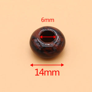 Red Stone Large Hole Beads Charm for DIY Jewelry Making