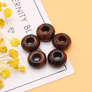 Red Stone Large Hole Beads Charm for DIY Jewelry Making