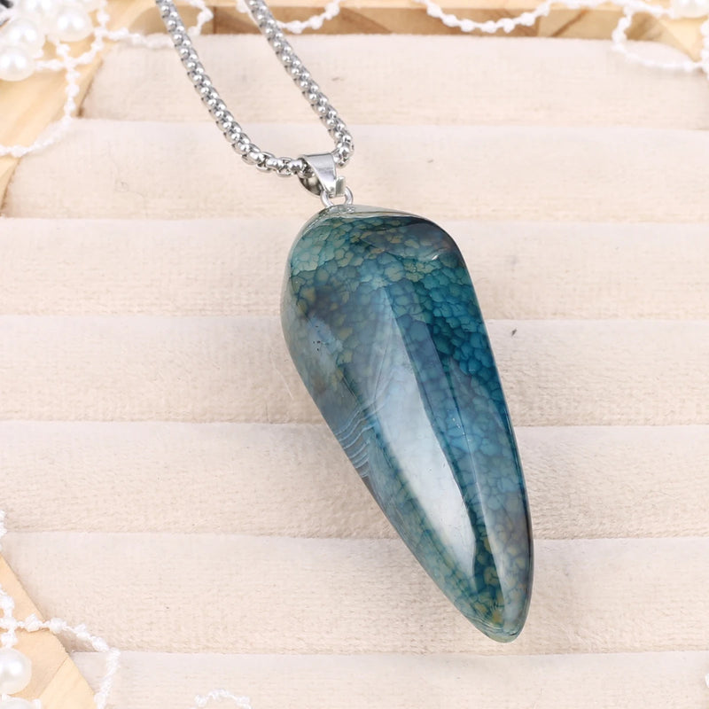 Agate Strawberry Crystal Pendant Necklace