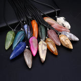 Agate Strawberry Crystal Pepper Pendant Necklace