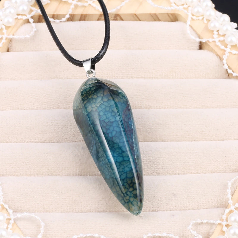 Agate Strawberry Crystal Pepper Pendant Necklace