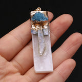Rectangle Crystal Druzy Agates Pendant for Necklace DIY