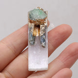 Rectangle Crystal Druzy Agates Pendant for Necklace DIY