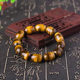 Yellow Tigereye Semi-precious Stone Bracelets 11x16mm 13x18mm Drum Beads Strand