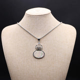 Gourd Shape Pendant Necklace Bule Turquoise Green Aventurine Metal Chain