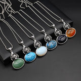 Green Aventurine Shell Gourd Pendant Necklace Reiki Heal Women's Jewelry