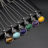 Green Aventurine Shell Gourd Pendant Necklace Reiki Heal Women's Jewelry