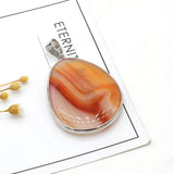 Natural Red Agate Oval Stone Pendant for DIY Jewelry Making