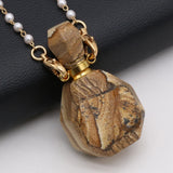 Semi-precious Stone Painted Stone Perfume Bottle Pendant
