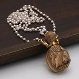Semi-precious Stone Painted Stone Perfume Bottle Pendant