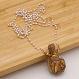 Semi-precious Stone Painted Stone Perfume Bottle Pendant