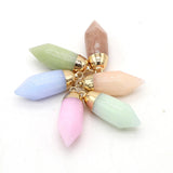 Crystal Column Shape Pendant for Jewelry Making DIY 12x35mm